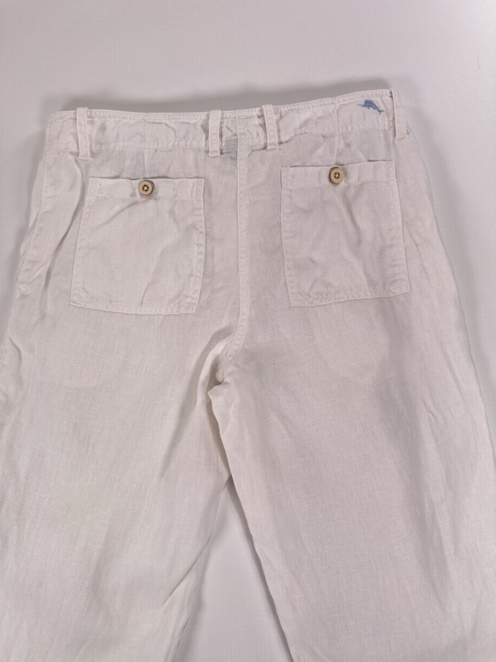 Tommy Bahama White 100% Linen Cropped Capri Pants Size 6 - Picture 6 of 15
